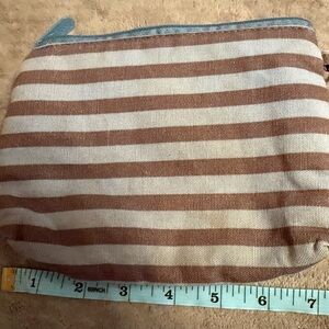 Striped Brown and Cream Pouch